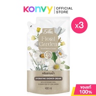 EXFAC Floral Garden Scent Shower Cream Refill [400ml x 3pcs] ครีมอาบน้ำ เอ็กซ์แฟค เนื้อฟองนุ่ม ถนอมผ