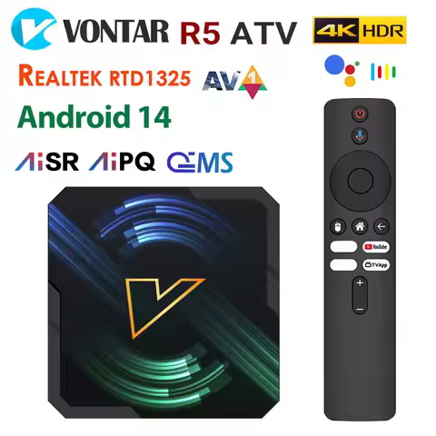 VONTAR ATV Android14 TV Box Realtek1325 CPU A55 Edge AI Mali-G57 GPU Support AI-PQ AI-SR HDR Wifi6 M