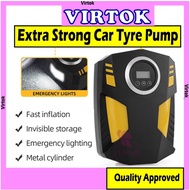 VIRTOK Wireless Auto Stop Tire Inflator 12V Portable Air Car Pump Compressor Tyre LED Light Pam Tayar Kereta Motor 充气机