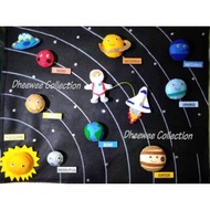 (velcro) Educational toy solar system planet flannel velcro adhesive. education toy solar system