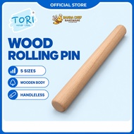 TORI HOME CARE™ Wood Rolling Pin Kayu Penggelek Doh Handleless Straight Roller Bakeware