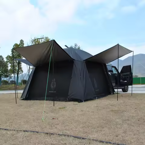 Tiple Layers SUV Tent Car Camping Car Tent - Tailgate Tent SUV Tents for Camping,4 Person Car Rear T