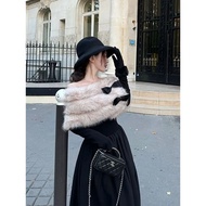 J7H Berlin Nocturne Plush Shawl & Lace Bow Dress - Classy Ensemble