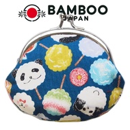 Kyosuke Japanese-made Panda cotton pouch 11x11.5cm 3.3 sun coin purse wallet Japanese miscellaneous 