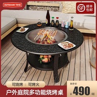 Courtyard Barbecue Table Roasting Stove Outdoor Warm Pot Indoor Charcoal Stove Household Heating Stove BBQ Grill Stove for Tea Making