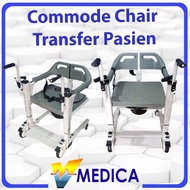 (Reguler) Kursi Roda Multifungsi/ Transfer Pasien BAB Commode Chair Transport Bisa Engkol untuk Tinggi Rendah