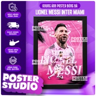LIONEL MESSI poster photo frame in Inter Miami color includes 2 sizes for A5 table (18cm x 24cm), A4