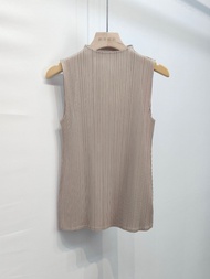 9393 One Size (45-75kg) Sanzhai Summer Mint Green Sleeveless Half Turtleneck Vest Smart Elegant All-