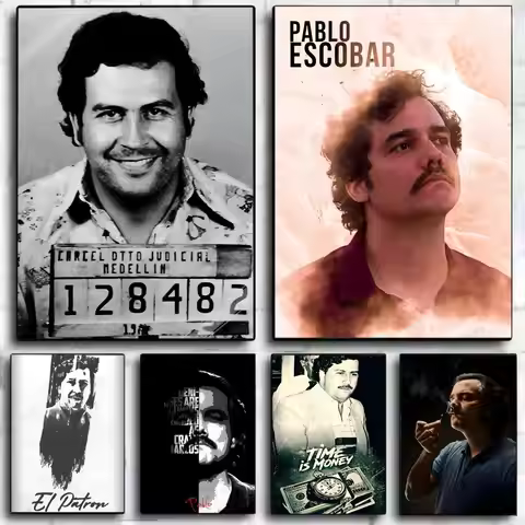 Pablo Escobar Character Legend Retro Vintage Poster Wall Art Print Poster Decorative Mural Home Deco