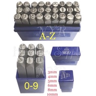 Alphabet A-Z & Number 0-9 Punch Set(3-10mm ) 3mm 4mm 5mm 6mm 8mm 10mm ABC Punch 123 Punch Nombor Pun