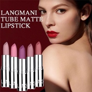 Langmani 8 Colors Silvery Tube Matte Lipstick Non-stick Smooth Soft Lip Long-lasting Cup Tint N6z5