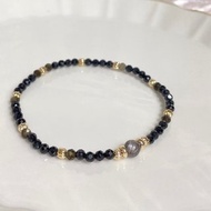 星輝骨幹/黑尖石/金曜石/彈性14K保色彈性手環