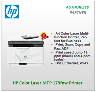 HP Color Laser MFP 179fnw Printer(A4 Color Laser Multifunction Printer, Perfect for Business Print, Scan, Copy and Fax, ADF)