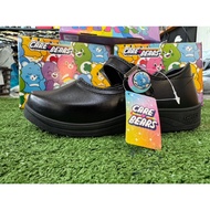 Chappy Girls' School Shoes Care Bears Pattern Black Leather Easy To Wear Comfortable Walking (CB-999