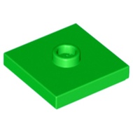 Lego 87580 Modified Plate 2 x 2 with Groove and 1 Stud in Center (Jumper) bright green