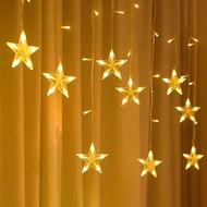 1pc 2.4m/7.87ft. 72LED Home Curtain Decoration Star String Light, Battery Powered Star Fairy LED Lig