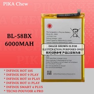 PIKA Compatible with BL-58BX Battery Bateri INFINIX HOT 10S/ HOT 9 PLAY/ HOT 10 PLAY/HOT 11 PLAY/ SM