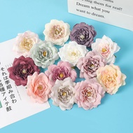 Yudie  1/5pcs 10cm Peony Artificial Silk Flower Heads Decorative Scrapbooking for Home Wedding Birthday Decoration Fake Rose Flowers