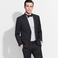 UAYESOK-Men Blazer Coat Men Business Blazer Solid Slim Wedding Set Vintage Classic Blazer Suit Korea
