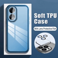 For OPPO Reno 8T Case Camera Protection Semi Transparent Soft Silicone Shockproof with Lens Protector Films for OPPO Reno8 T Back Cover