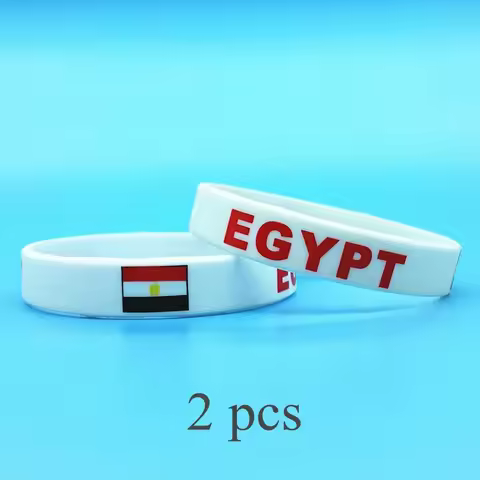 2pcs Egypt Flag Silicone Bracelets Sports Game Wristbands National Day Wrist Strap for Men Women Rub