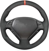 Loncky Genuine Leather Custom Fit Steering Wheel Cover for Infiniti G37/ Infiniti G35/ Infiniti EX35