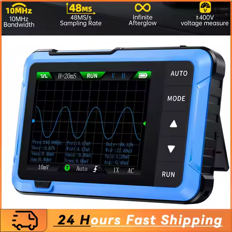 FNIRSI New DSO510 Mini Handheld Digital 2 IN 1 Oscilloscope Portable 48MS/s 10MHz Bandwidth Electron