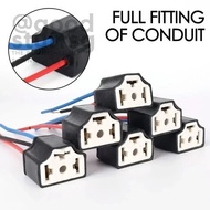 [SG FREE ] Durable Pure Copper Wire Connector Lamp Holder / Three-Hole Automotive H4 Lamp Socket Ada