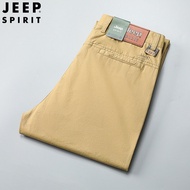 JEEP SPIRIT กางเกงผู้ชายแบบลำลองกางเกงสไตล์ใหม่กางเกงขายาวใส่ทำงานแบบบางสำหรับฤดูร้อน