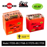 KOYOKO Nanogel Maintenance Free Motorcycle Battery 12V YTZ5S-BS YT6B-3 YTZ7S-BS YTZ8 High Perform