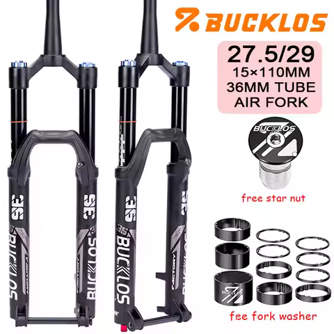 BUCKLOS DH Fork 27.5in 29in Down Hill Bike 15*110mm Air Suspension Mountain Bike Forks 160mm Travel 