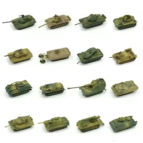 1pcs 1:72 4D Plastic Assemble Tank Kits World War II Model Puzzle Assembling Military Sand Table Toy