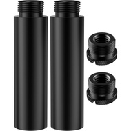 TEMU NEWKS ท่อต่อขาตั้งไมโครโฟน, ท่อต่อไมโครโฟนขนาด 5/8 เกลียว 2 ชิ้น พร้อมอะแดปเตอร์ 2 ชิ้นจาก 3/8 