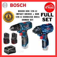 Bosch GSR 120-Li Cordless Impact Driver + GDR 120-Li Cordless Driver Drill Power Tool Machine Combo Value Set