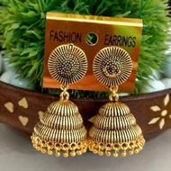Golden Indian Jhumka Earring (Ready Stock in Malaysia. Next day delivery)
