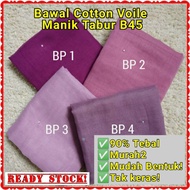 [READY STOCK] 50% DISCOUNT TUDUNG  BAWAL BATU TABUR COTTON VOILE TEBAL TAK JARANG-MANIK TABUR-PASTEL