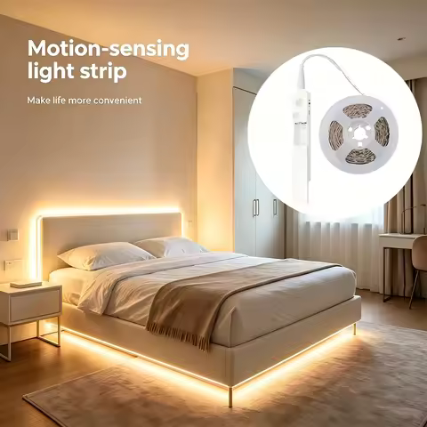 Motion-Sensing LED Light Strip, Powered by Either USB or Batteries (Batteries Not Included). Suitabl