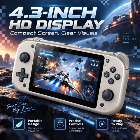 M17 Retro Handheld Video Game Console Open Source Linux System 4.3 Inch IPS Screen Portable Pocket V
