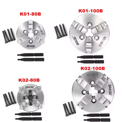 Sanou Chuck 3/4 Jaw Mini DIY Wood Lathe Self-Centering K01-80B K01-100B/ K02-80B K02-100B M14*1 thre