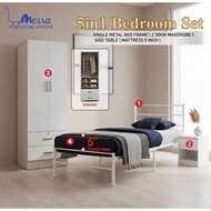 NEW bedroom set , 2door wardrobe , 2door bedroom set , katil single , katil besi , side table , mirr