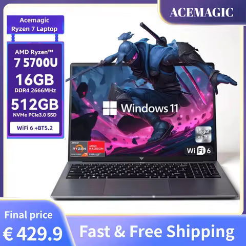 ACEMAGIC 15.6' Laptop AMD Ryzen 7 5700U Computer Laptops 8 Cores 16GB DDR4 RAM 512GB SSD Full HD Dis