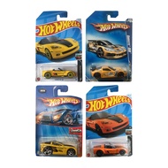 MATTEL Hotwheels Regular Yellow Corvette C6, C6R Gold 01 THR Blue Card, Tooned Not MintORANGE Card M