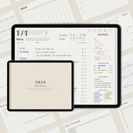 數碼 2024全方位日計劃本/電子手帳/iPad電子行事曆/GoodNotes