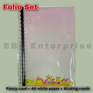 One set folio white paper scenery fancy card