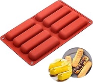 KTBDING 8 Cavity Silicone Mold, Silicone Biscuit Stick Baking Tray, Cookie and Chocolate Mold, Long Strips Eclair Mold for Chocolate er Bar Stick, Fondant Mould DIY Tools, Ice Cube Trays