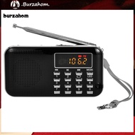 BUR_ Y-896 Digital Radio Rechargeable Flashlight Function 3W Mini Portable FM Radio with TF Card Slot for the Aged