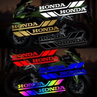 1 Pair Honda Kawasaki Letter Logo Motorcycle Racing Modification Reflective Sticker Car Rearview Mirror Decoration Waterproof Decals