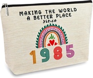 ancpeany 40th Birthday Gifts for Women Her 40th Birthday Decorations Makeup Bags 1985 Anniversary 40