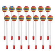14 Pcs Lollipop Drum Mallet Sticks Round Rainbow Hammer Percussion Sticks Plastic Drumsticks for Kid