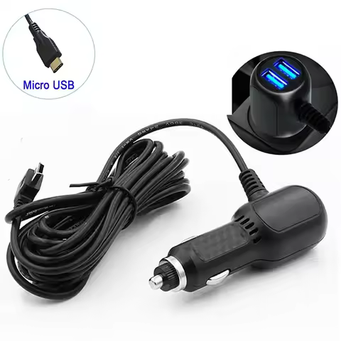 DVR Charging Cable Dash Cam Car Charger Mini USB Cable / Micro USB 11.5ft Power Cord Supply 12-24V F